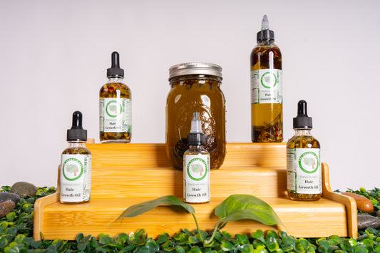 Organic Hair Growth Oil with Castor Oil, Rosemary, and Herbs, Scalp Treatment, Vegan, Natural - 16oz Mason Jar