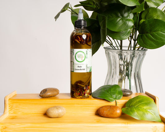 Organic Hair Growth Oil with Castor Oil, Rosemary, and Herbs, Scalp Treatment, Vegan, Natural - 8oz